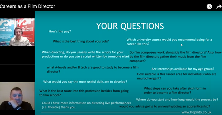 Student questions are answered by industry representatives during the live webinars